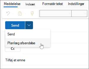 Brug af Planlæg Send i det nye Outlook til Windows