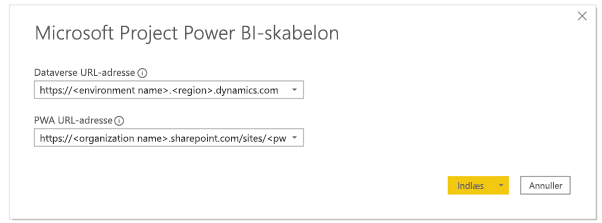 Microsoft Project Power BI-skabelon