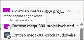 skærmbillede af godkendt badge for Copilot-agent