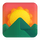 Emoji med solopgang i Teams over bjerge