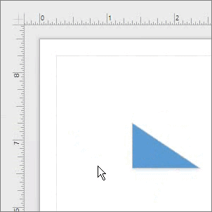 Klik på en lineal for at trække en hjælpelinje ind i din tegning.