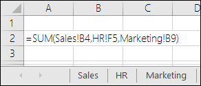 Formelreference for flere ark i Excel