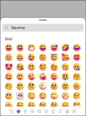 Emoji-reaktionsvælgeren i Teams