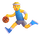 Emoji med teammand, der hoppende bold