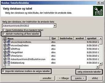 Bruge flere tabeller til at oprette en pivottabel - Excel