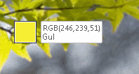 Numre for RGB-farver, der er valgt ved hjælp af pipetten