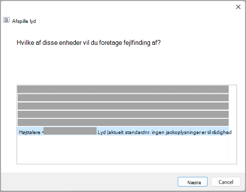 Start fejlfindingsværktøjet til lyd i Windows 11 Lydindstillinger.