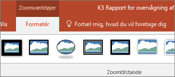 Viser fanen Zoomværktøjer – Format på båndet i PowerPoint.