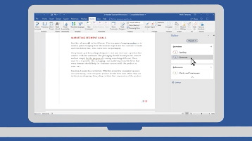 billede af et Word-dokument, der er åbent på en computer