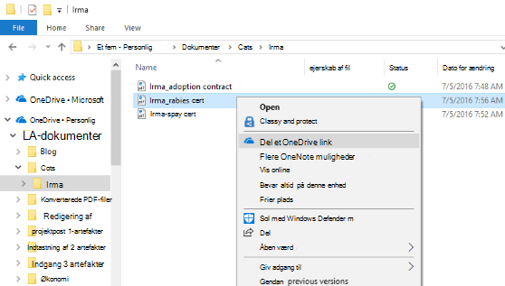 Sådan deler du en fil via Microsoft OneDrive på Windows 10