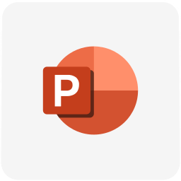 PowerPoint-logo med grå baggrund