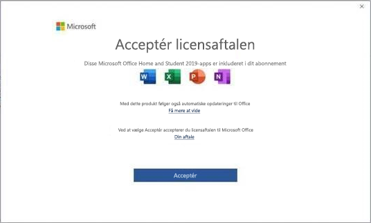 Microsoft Office 2019-slutbrugerlicensaftale.