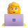 Emoji med teams-kvinde, der skriver kode
