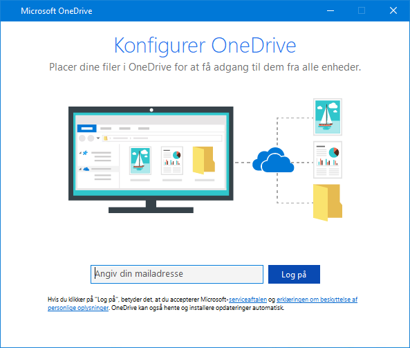 Ny brugergrænseflade i konfigurationsskærmen for OneDrive