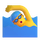 Emoji med teams-mand, der svømmer