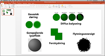 Slide med eksempler på SVG-filtre