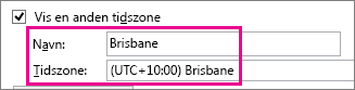 Tidszone for Brisbane