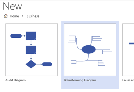 Vælg skabelonen Brainstorming-diagram