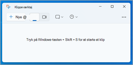 Grænsefladen til klippeværktøjet i Windows 11.