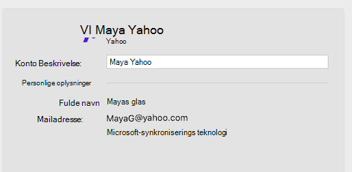 Support til Yahoo-konto i Outlook