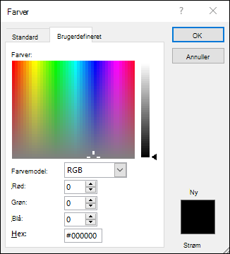 Brugerdefineret farvevælger til Excel på computeren