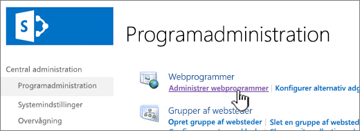 Åbn indstillingerne for webprogram