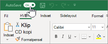 Automatisk lagring af kontakt i Excel