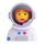 Emoji med kvindelig teams-astronaut