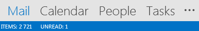 Fanen Personer er placeret nederst i Outlook-skærmbilledet.