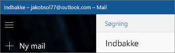 Sådan ser båndet ud, når du har Mailappen til Windows 10.