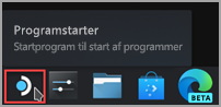 Finder ikonet Programstarter på proceslinjen på Steam-skrivebordet.