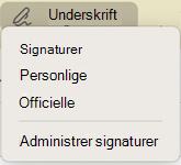 indstillingen Outlook til Mac signatur i meddelelse
