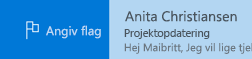 Flaget Hurtige handlinger i Outlook Mail