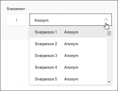 Få vist en rulleliste over svarpersoner i Microsoft Forms