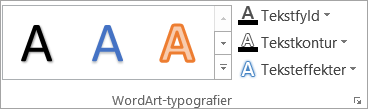 Gruppen WordArt-typografier