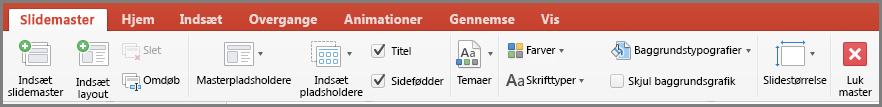 Slidemaster i PowerPoint til Mac