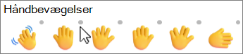 Emojis med en grå prik for at ændre hudfarve.