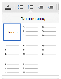 Nummerering typografier