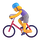 Emoji med teamkvinde, der kører på cykel