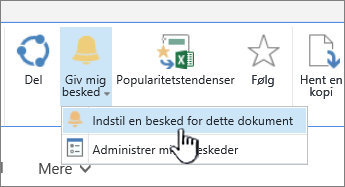 På fanen Filer med Indstil påmindelse for dette dokument fremhævet