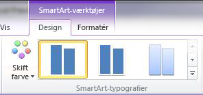 Gruppen SmartArt-typografier på fanen Design under SmartArt-værktøjer