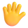 Emoji med teams i hånden med fingre