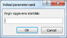Parameterprompt med teksten "Skriv startdatoen:"