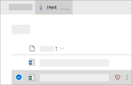Skærmbillede af download af en blokeret fil i OneDrive for Business
