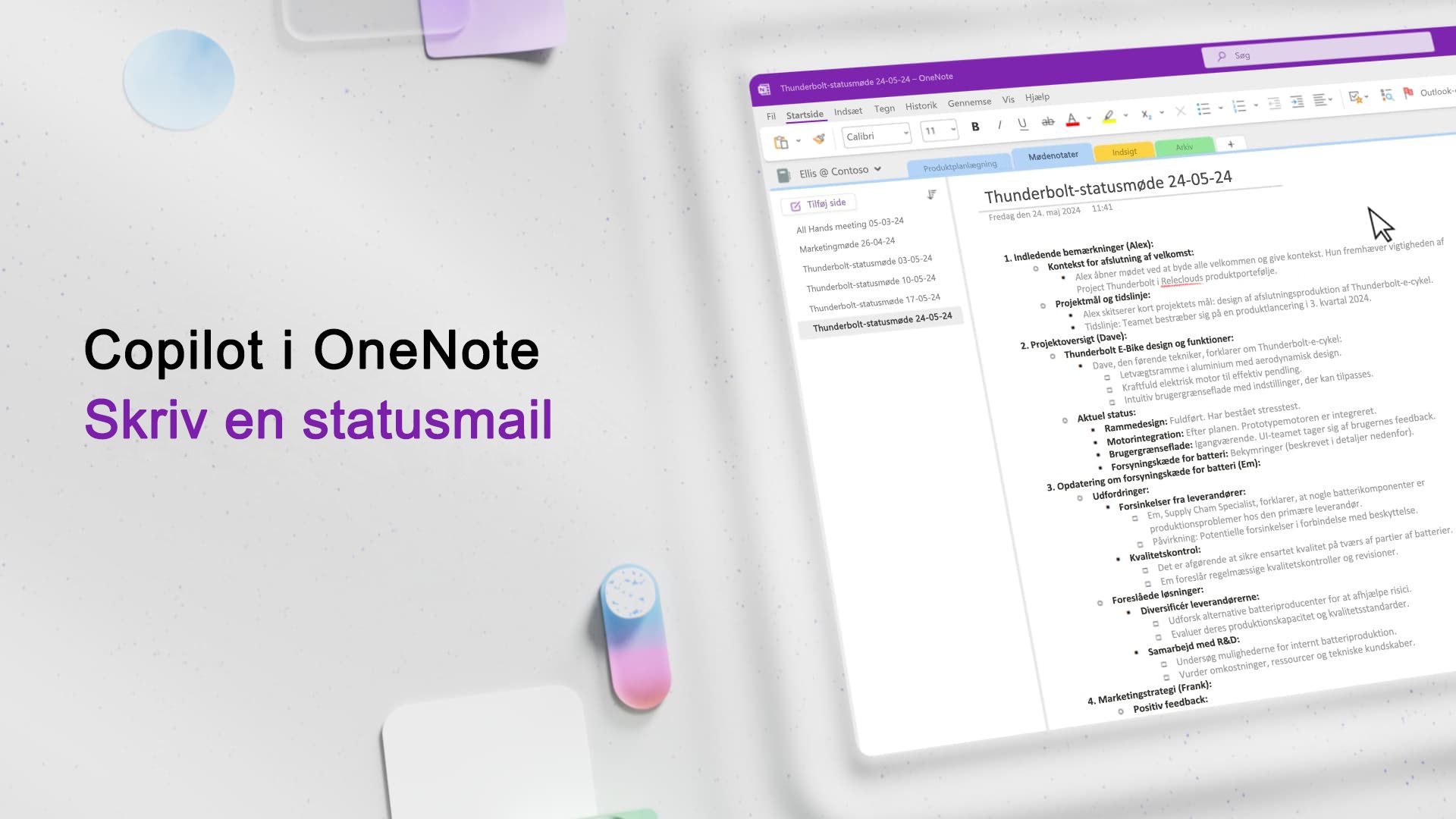 Video: Opret kladder og mails med Copilot i OneNote