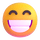Emoji med teams, der stråler ansigt med smilende øjne