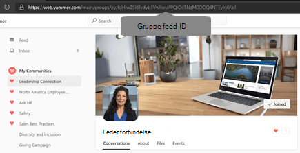 ID for Yammer-Fællesskabs feed