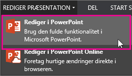 Regere i PowerPoint på computeren