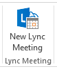 Knappen Nyt Lync-møde fra Outlook-båndet