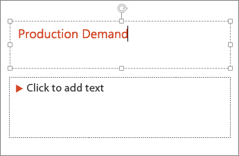 Viser Tilføj tekst til et tekstfelt i PowerPoint